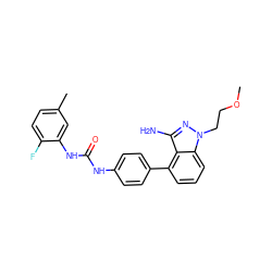 COCCn1nc(N)c2c(-c3ccc(NC(=O)Nc4cc(C)ccc4F)cc3)cccc21 ZINC000035324652