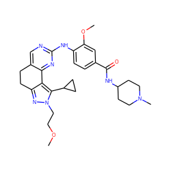 COCCn1nc2c(c1C1CC1)-c1nc(Nc3ccc(C(=O)NC4CCN(C)CC4)cc3OC)ncc1CC2 ZINC000169702467