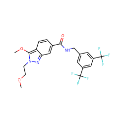 COCCn1nc2cc(C(=O)NCc3cc(C(F)(F)F)cc(C(F)(F)F)c3)ccc2c1OC ZINC000008762998