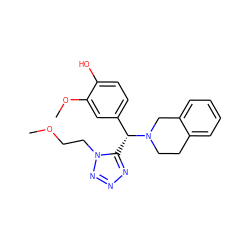 COCCn1nnnc1[C@H](c1ccc(O)c(OC)c1)N1CCc2ccccc2C1 ZINC000019593920