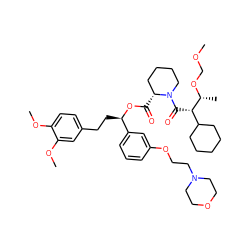 COCO[C@H](C)[C@@H](C(=O)N1CCCC[C@H]1C(=O)O[C@H](CCc1ccc(OC)c(OC)c1)c1cccc(OCCN2CCOCC2)c1)C1CCCCC1 ZINC000473112070