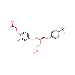 COCO[C@H](COc1ccc(C(F)(F)F)cc1)CSc1ccc(OCC(=O)O)c(C)c1 ZINC000028704667