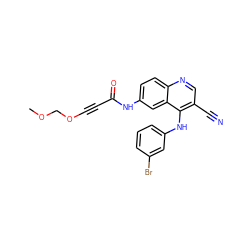 COCOC#CC(=O)Nc1ccc2ncc(C#N)c(Nc3cccc(Br)c3)c2c1 ZINC000027713531