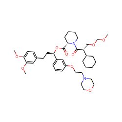 COCOC[C@@H](C(=O)N1CCCC[C@H]1C(=O)O[C@H](CCc1ccc(OC)c(OC)c1)c1cccc(OCCN2CCOCC2)c1)C1CCCCC1 ZINC000473112059