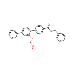 COCOc1cc(-c2ccccc2)ccc1-c1ccc(C(=O)NCc2ccccc2)cc1 ZINC000001540535