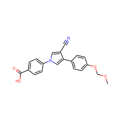 COCOc1ccc(-c2cn(-c3ccc(C(=O)O)cc3)cc2C#N)cc1 ZINC000200837040
