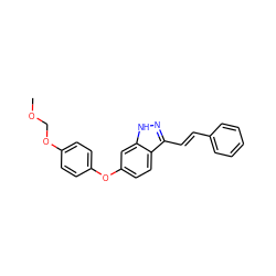 COCOc1ccc(Oc2ccc3c(/C=C/c4ccccc4)n[nH]c3c2)cc1 ZINC000166608939