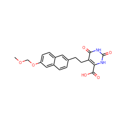 COCOc1ccc2cc(CCc3c(C(=O)O)[nH]c(=O)[nH]c3=O)ccc2c1 ZINC001772571877