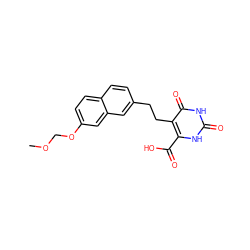 COCOc1ccc2ccc(CCc3c(C(=O)O)[nH]c(=O)[nH]c3=O)cc2c1 ZINC000098209569