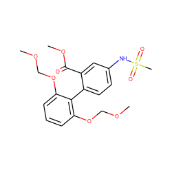 COCOc1cccc(OCOC)c1-c1ccc(NS(C)(=O)=O)cc1C(=O)OC ZINC000063539587