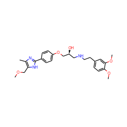 COCc1[nH]c(-c2ccc(OC[C@@H](O)CNCCc3ccc(OC)c(OC)c3)cc2)nc1C ZINC000026018609