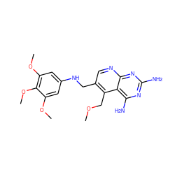 COCc1c(CNc2cc(OC)c(OC)c(OC)c2)cnc2nc(N)nc(N)c12 ZINC000005853044