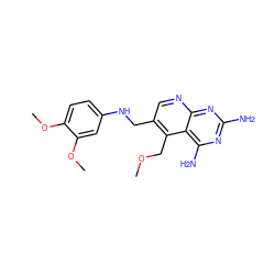 COCc1c(CNc2ccc(OC)c(OC)c2)cnc2nc(N)nc(N)c12 ZINC000005853053