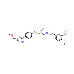 COCc1c[nH]c(-c2ccc(OC[C@@H](O)CNCCc3ccc(OC)c(OC)c3)cc2)n1 ZINC000026017049