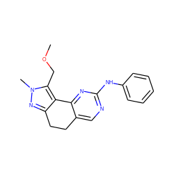 COCc1c2c(nn1C)CCc1cnc(Nc3ccccc3)nc1-2 ZINC000169702225