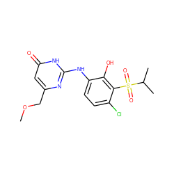 COCc1cc(=O)[nH]c(Nc2ccc(Cl)c(S(=O)(=O)C(C)C)c2O)n1 ZINC000299829553