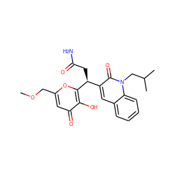 COCc1cc(=O)c(O)c([C@@H](CC(N)=O)c2cc3ccccc3n(CC(C)C)c2=O)o1 ZINC000217711042