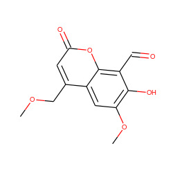 COCc1cc(=O)oc2c(C=O)c(O)c(OC)cc12 ZINC000165699545