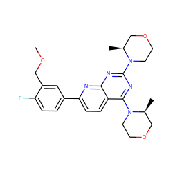 COCc1cc(-c2ccc3c(N4CCOC[C@@H]4C)nc(N4CCOC[C@@H]4C)nc3n2)ccc1F ZINC000168948629