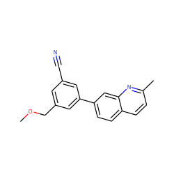 COCc1cc(C#N)cc(-c2ccc3ccc(C)nc3c2)c1 ZINC000028823071