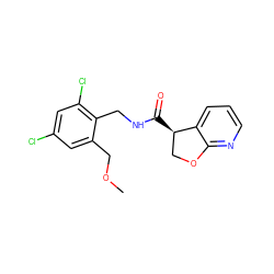 COCc1cc(Cl)cc(Cl)c1CNC(=O)[C@@H]1COc2ncccc21 ZINC000205624594