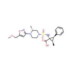 COCc1cc(N2CCN(S(=O)(=O)N[C@@]3(C(=O)O)[C@H](C)[C@@H]3c3ccccc3)C[C@H]2C)no1 ZINC000071318416