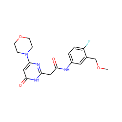 COCc1cc(NC(=O)Cc2nc(N3CCOCC3)cc(=O)[nH]2)ccc1F ZINC000115071745