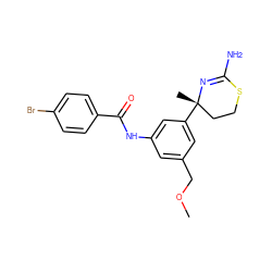 COCc1cc(NC(=O)c2ccc(Br)cc2)cc([C@@]2(C)CCSC(N)=N2)c1 ZINC000096174375