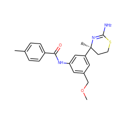 COCc1cc(NC(=O)c2ccc(C)cc2)cc([C@]2(C)CCSC(N)=N2)c1 ZINC000096174305