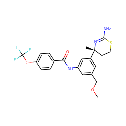 COCc1cc(NC(=O)c2ccc(OC(F)(F)F)cc2)cc([C@@]2(C)CCSC(N)=N2)c1 ZINC000096174325