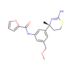 COCc1cc(NC(=O)c2ccco2)cc([C@@]2(C)CCSC(N)=N2)c1 ZINC000096174285