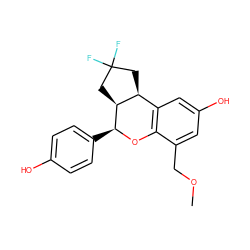 COCc1cc(O)cc2c1O[C@@H](c1ccc(O)cc1)[C@H]1CC(F)(F)C[C@@H]21 ZINC000014972457