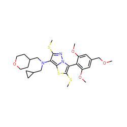 COCc1cc(OC)c(-c2c(SC)sc3c(N(CC4CCOCC4)CC4CC4)c(SC)nn23)c(OC)c1 ZINC000096172518