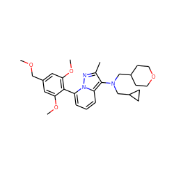 COCc1cc(OC)c(-c2cccc3c(N(CC4CCOCC4)CC4CC4)c(C)nn23)c(OC)c1 ZINC000084730940