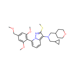 COCc1cc(OC)c(-c2cccc3c(N(CC4CCOCC4)CC4CC4)c(SC)nn23)c(OC)c1 ZINC000034177708