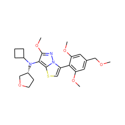 COCc1cc(OC)c(-c2csc3c(N(C4CCC4)[C@@H]4CCOC4)c(OC)nn23)c(OC)c1 ZINC000096172601