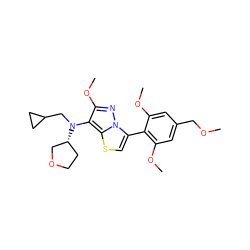 COCc1cc(OC)c(-c2csc3c(N(CC4CC4)[C@@H]4CCOC4)c(OC)nn23)c(OC)c1 ZINC000096172530