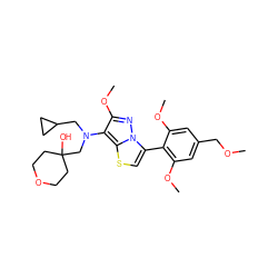 COCc1cc(OC)c(-c2csc3c(N(CC4CC4)CC4(O)CCOCC4)c(OC)nn23)c(OC)c1 ZINC000095575060