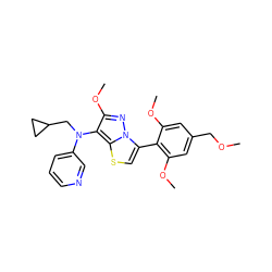 COCc1cc(OC)c(-c2csc3c(N(CC4CC4)c4cccnc4)c(OC)nn23)c(OC)c1 ZINC000096172624