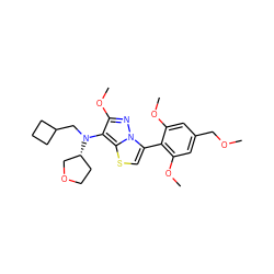 COCc1cc(OC)c(-c2csc3c(N(CC4CCC4)[C@@H]4CCOC4)c(OC)nn23)c(OC)c1 ZINC000096172553