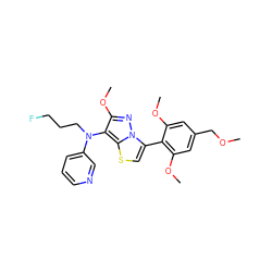 COCc1cc(OC)c(-c2csc3c(N(CCCF)c4cccnc4)c(OC)nn23)c(OC)c1 ZINC000096172623