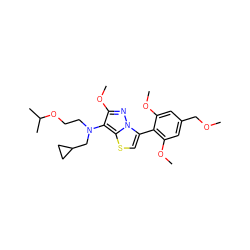 COCc1cc(OC)c(-c2csc3c(N(CCOC(C)C)CC4CC4)c(OC)nn23)c(OC)c1 ZINC000096172580