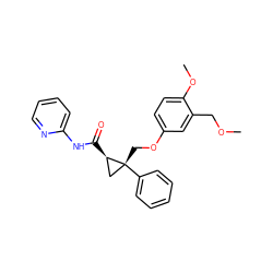 COCc1cc(OC[C@@]2(c3ccccc3)C[C@H]2C(=O)Nc2ccccn2)ccc1OC ZINC000200418217