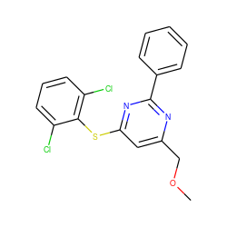 COCc1cc(Sc2c(Cl)cccc2Cl)nc(-c2ccccc2)n1 ZINC000001388936