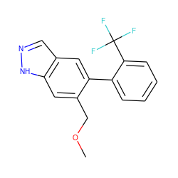 COCc1cc2[nH]ncc2cc1-c1ccccc1C(F)(F)F ZINC000169326341