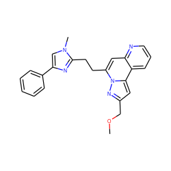 COCc1cc2c3cccnc3cc(CCc3nc(-c4ccccc4)cn3C)n2n1 ZINC000299826914