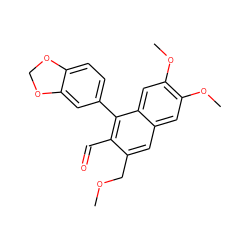 COCc1cc2cc(OC)c(OC)cc2c(-c2ccc3c(c2)OCO3)c1C=O ZINC000006483137