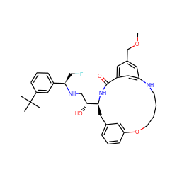 COCc1cc2cc(c1)C(=O)N[C@H]([C@H](O)CN[C@H](CF)c1cccc(C(C)(C)C)c1)Cc1cccc(c1)OCCCCN2 ZINC000049757118