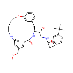 COCc1cc2cc(c1)C(=O)N[C@H]([C@H](O)CNC1(c3cccc(C(C)(C)C)c3)CCC1)Cc1cccc(c1)OCCCCN2 ZINC000049761861