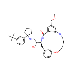 COCc1cc2cc(c1)C(=O)N[C@H]([C@H](O)CNC1(c3cccc(C(C)(C)C)c3)CCCC1)Cc1cccc(c1)OCCCCN2 ZINC000049761863